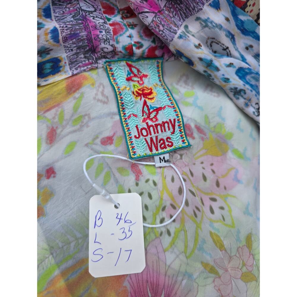 Johnny Was Multicolor Patchwork Open Front Kimono… - image 4